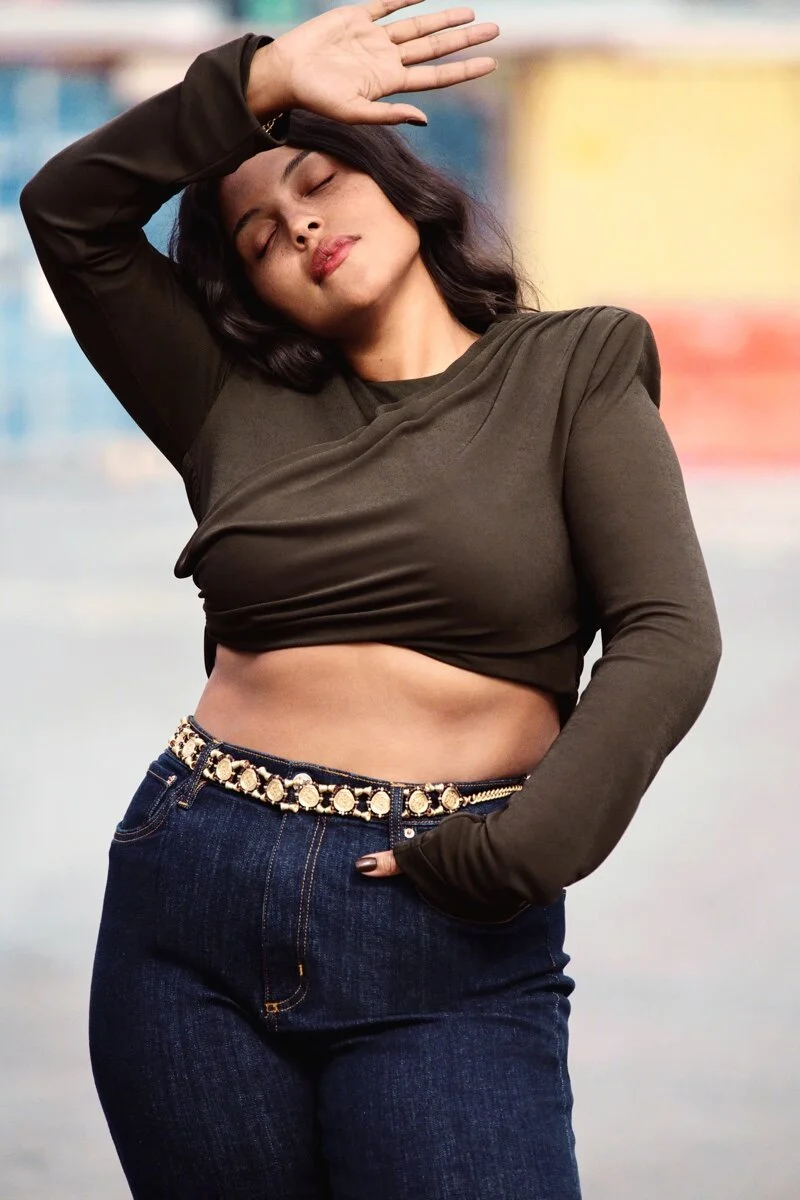 Paloma Elsesser Poses in Zara Fall 2021 Plus Size Knits in a